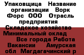 Упаковщица › Название организации ­ Ворк Форс, ООО › Отрасль предприятия ­ Складское хозяйство › Минимальный оклад ­ 24 000 - Все города Работа » Вакансии   . Амурская обл.,Магдагачинский р-н